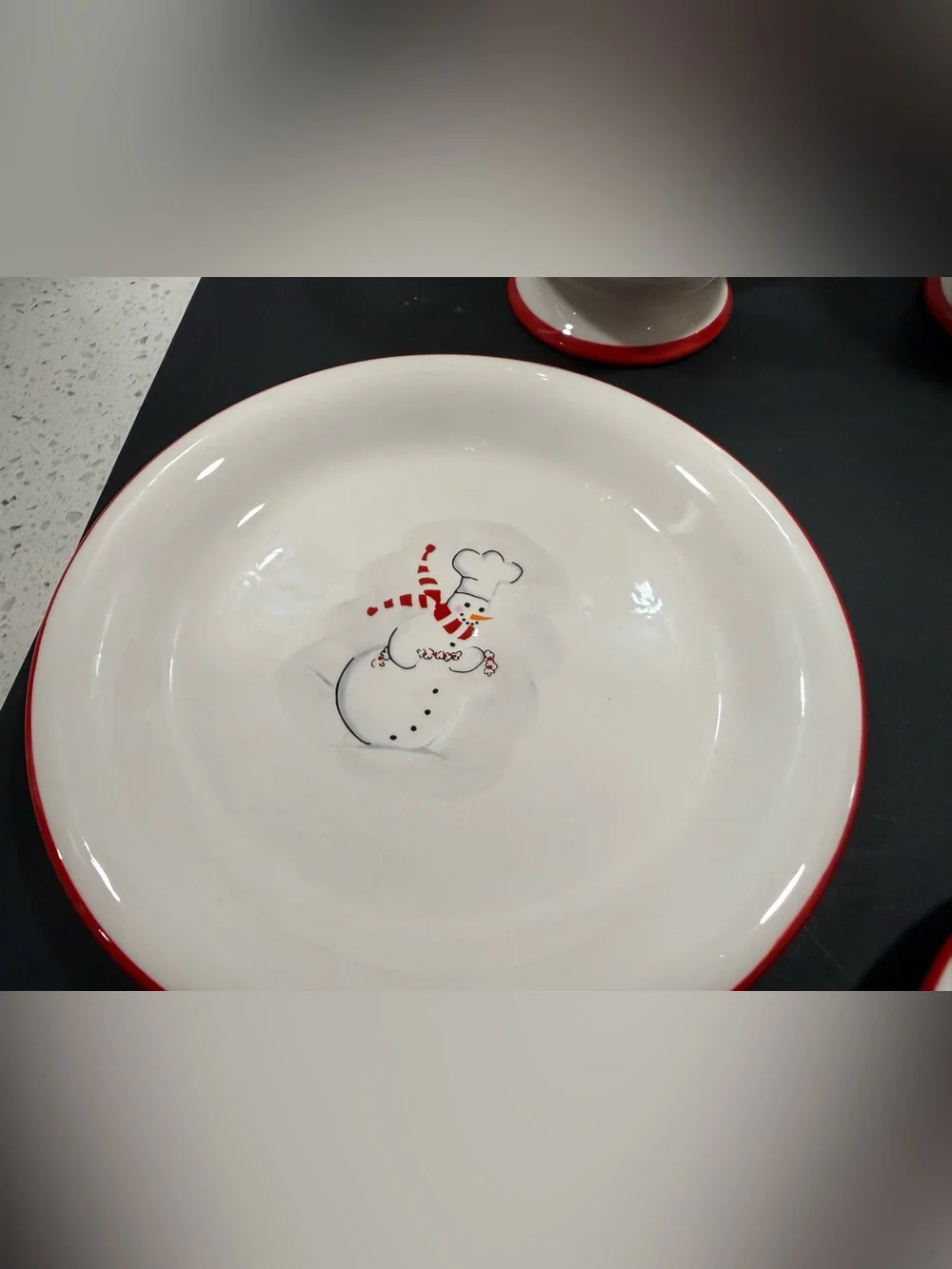 Williams Sonoma Snowman Chef Christmas Holiday 8pc Set 4 Mugs & 4 Plates RETIRED